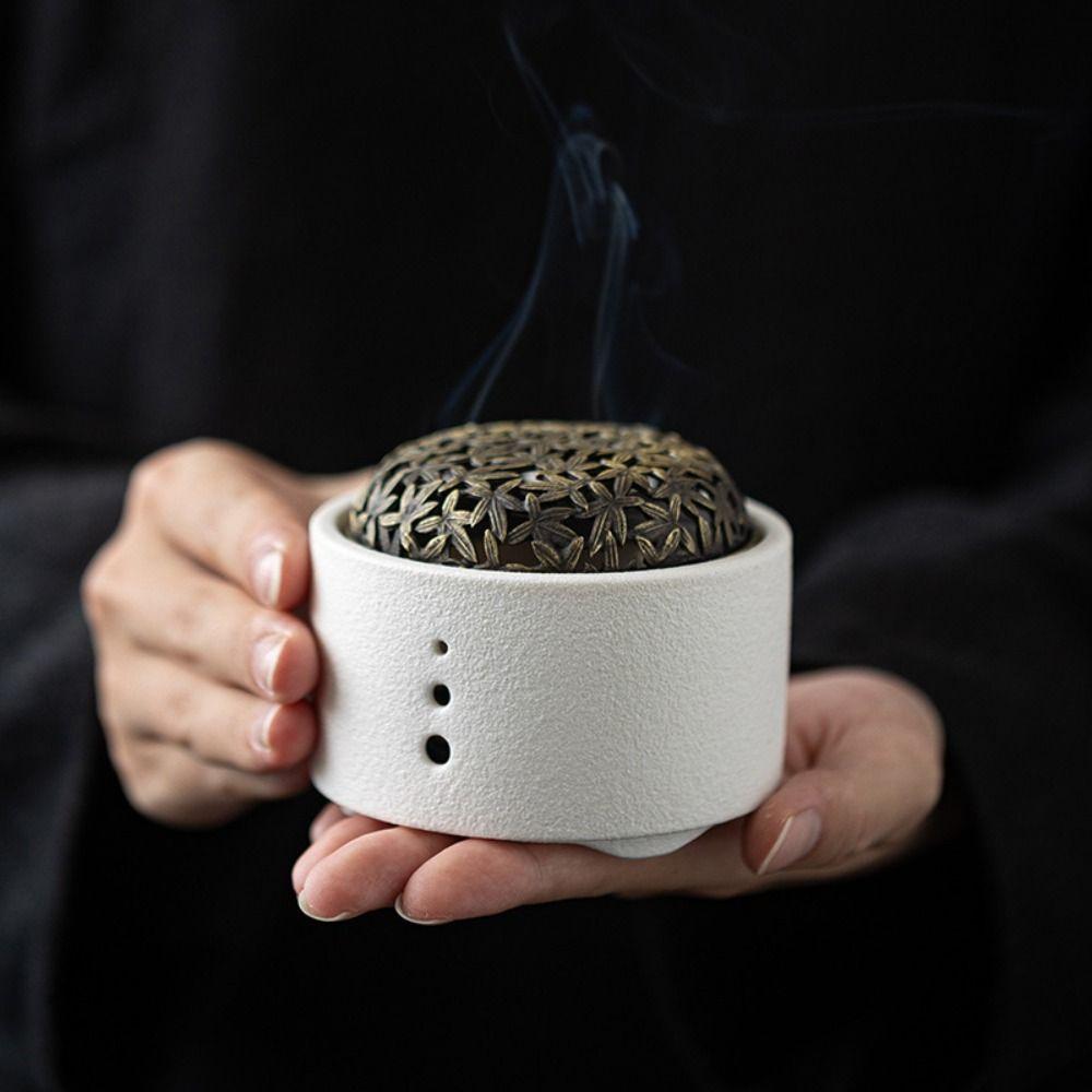 Retro Line Incense Burner Ceramics Aromatherapy Holder Antique Style Incense Censer Camping Garden
