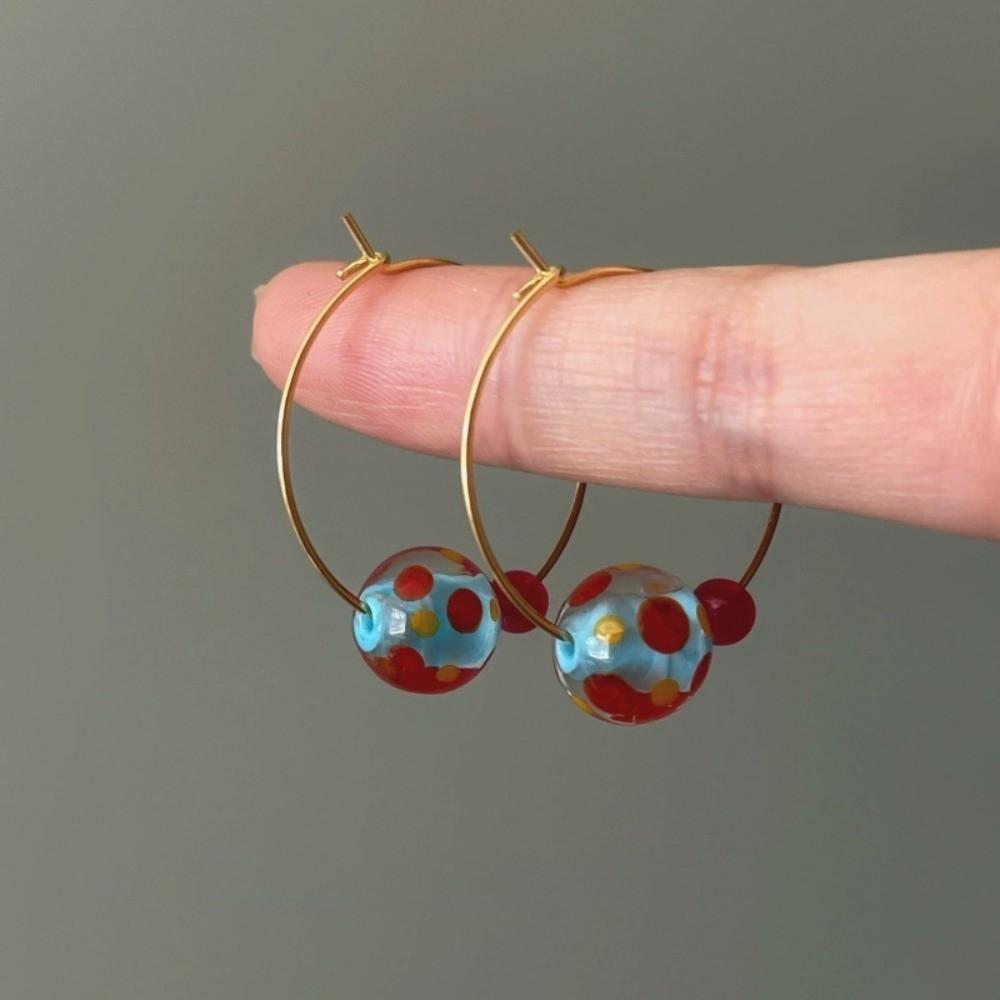 Retro Large Dangle Earrings Bead Stud Earrings New Crystal Ball Earrings  Gifts
