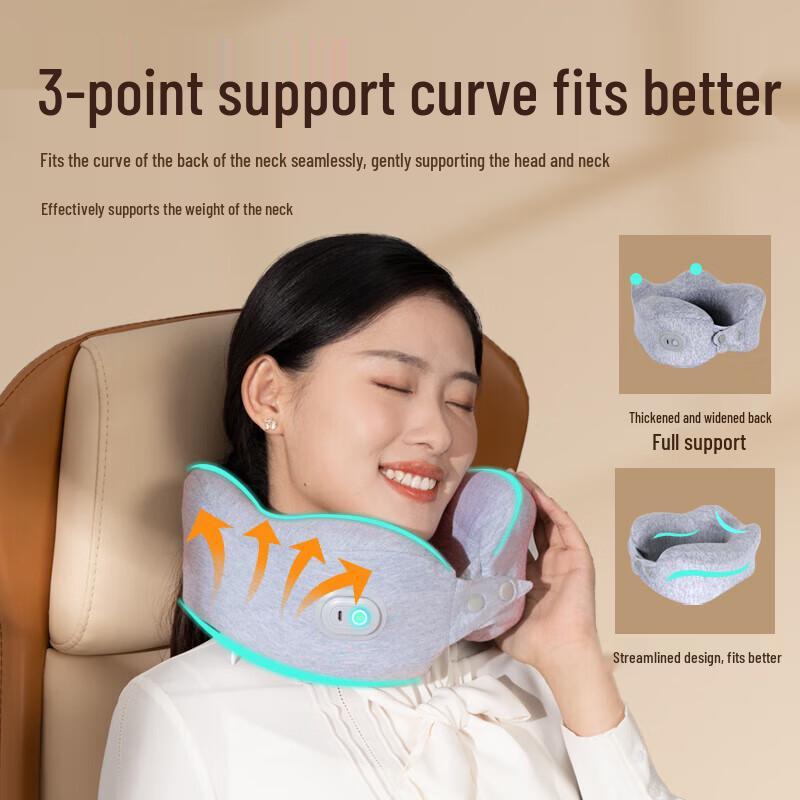 Hézhèng Multifunctional U-shaped Neck Massage Pillow CN plug (adapter included)