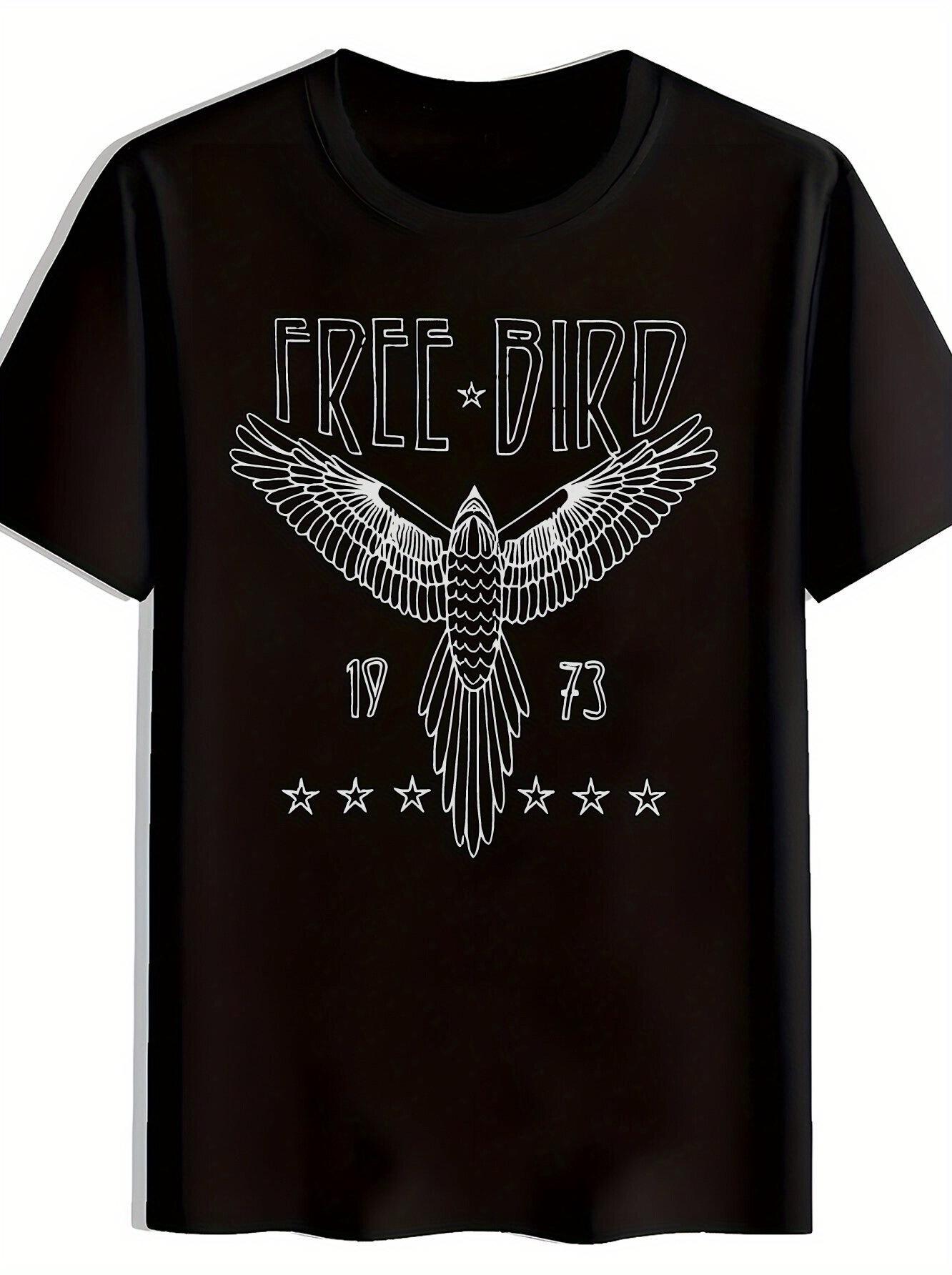 

Black Rock Graphic T-shirt - Free Bird 1973 Design with Eagle & Stars XXXL
