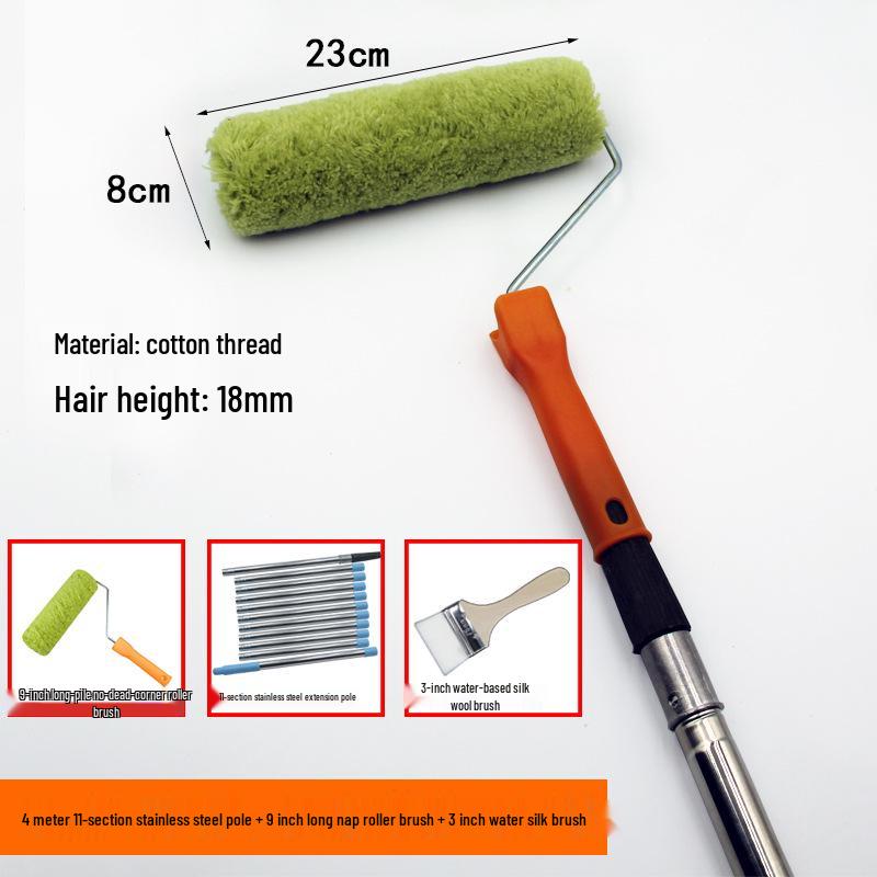Adjustable Stainless Steel Telescopic Handle Waterproof Paint Roller Brush