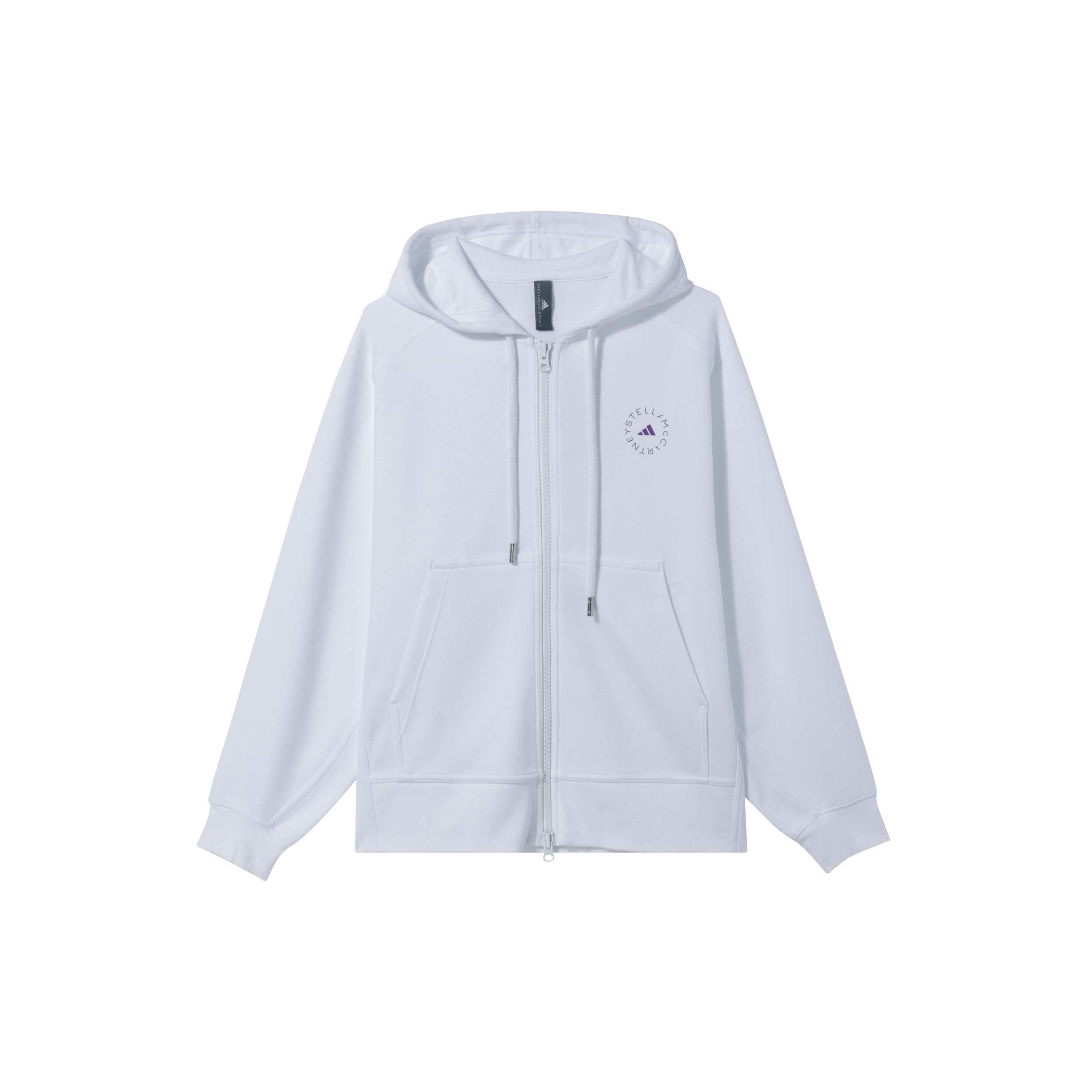 

Adidas однотонная куртка с капюшоном и застежкой-молнией с принтом логотипа, женская верхняя одежда, белая HG2004 M