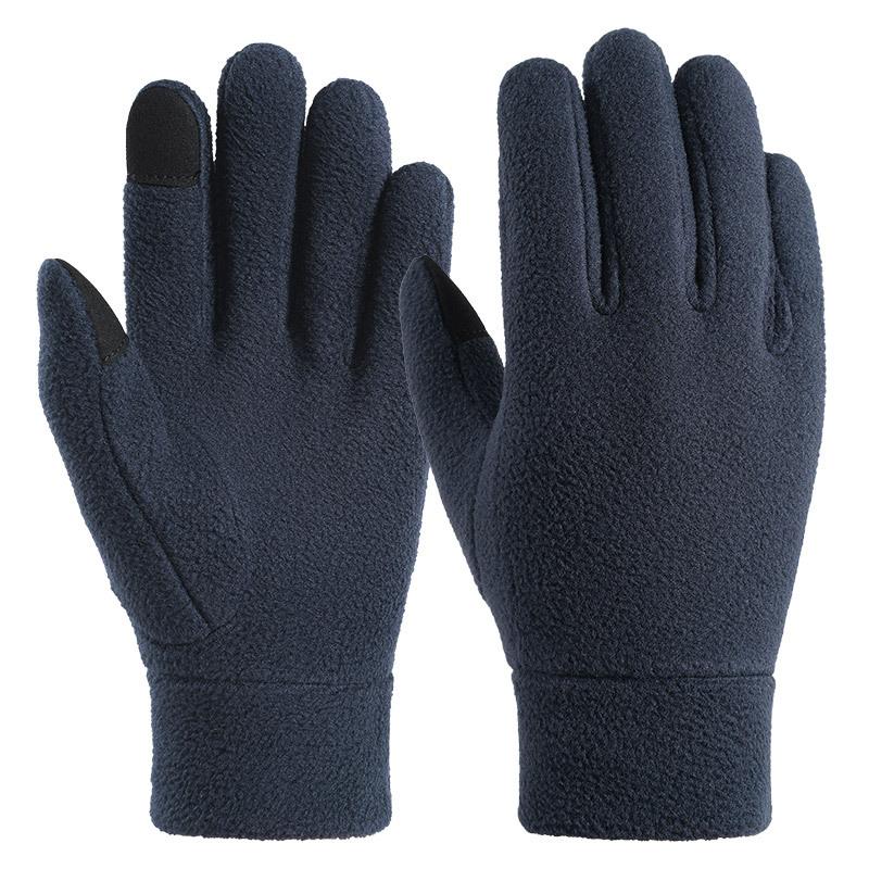 Winter Warm Gloves Fleece Double Thickened Coldproof Gloves Student Riding Electric Bike Bike Fleece Gloves