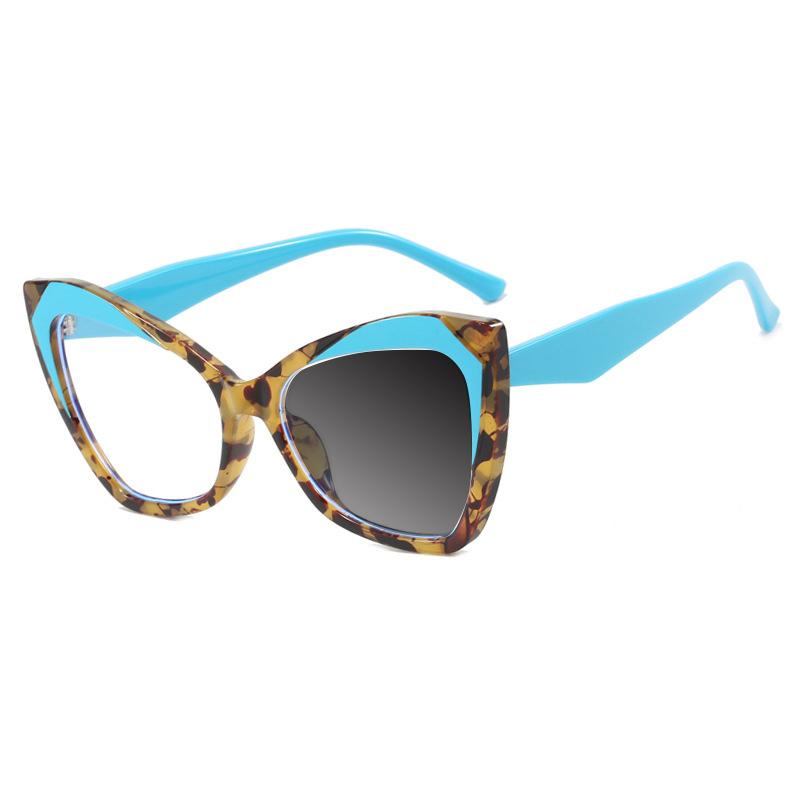 Fashion Cat Eye TR90 Frame Blue Light Blocking Glasses 0 to +4 5 Degrees High Vision Large Frame