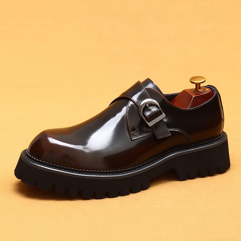 Pre-Sale: Men's Genuine Leather Thick-Soled Monks - British Business Casual