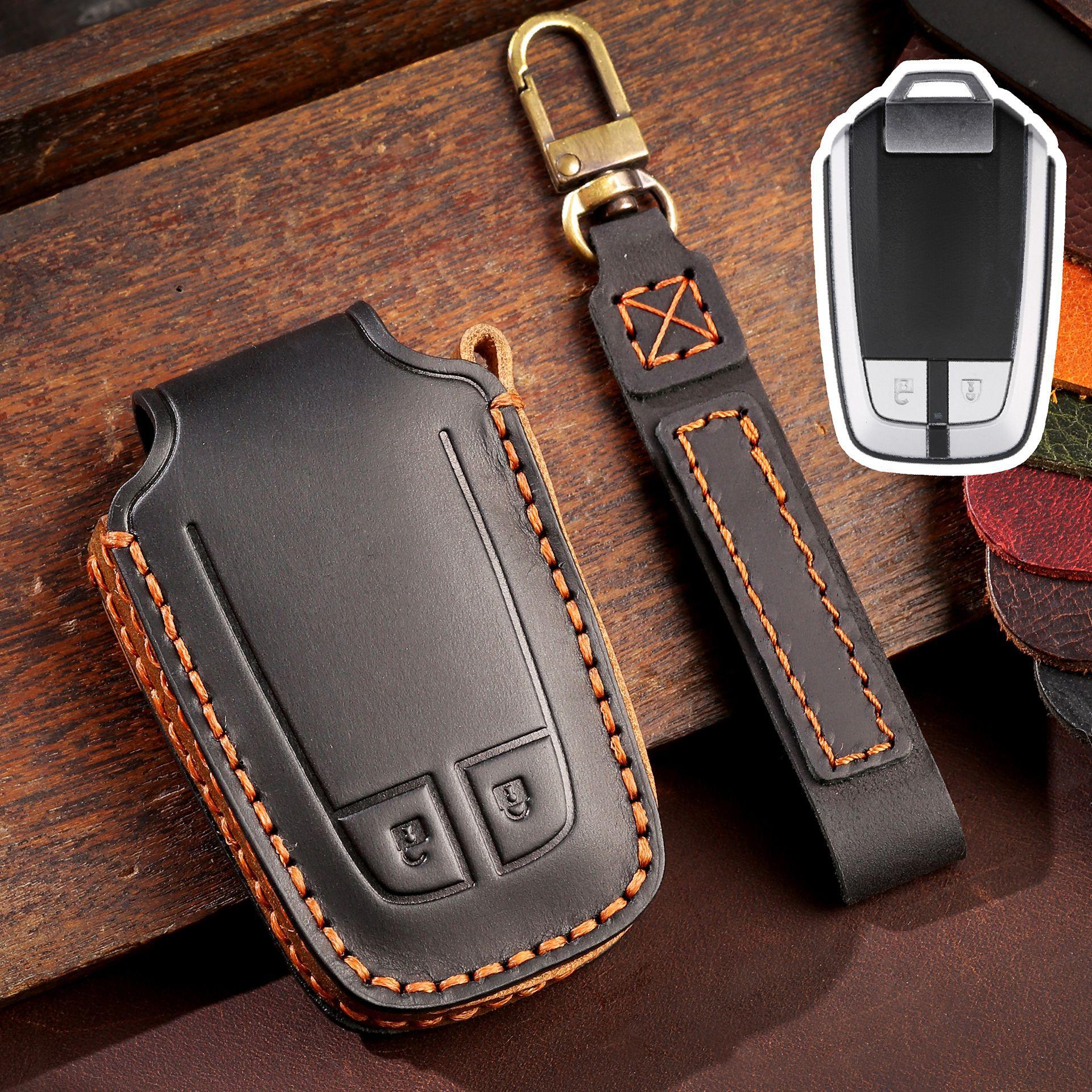 

1Pc Leather Car Remote Key Case Cover Shell For Isuzu D-Max Mux Truck Dmax Keychain Accessories
