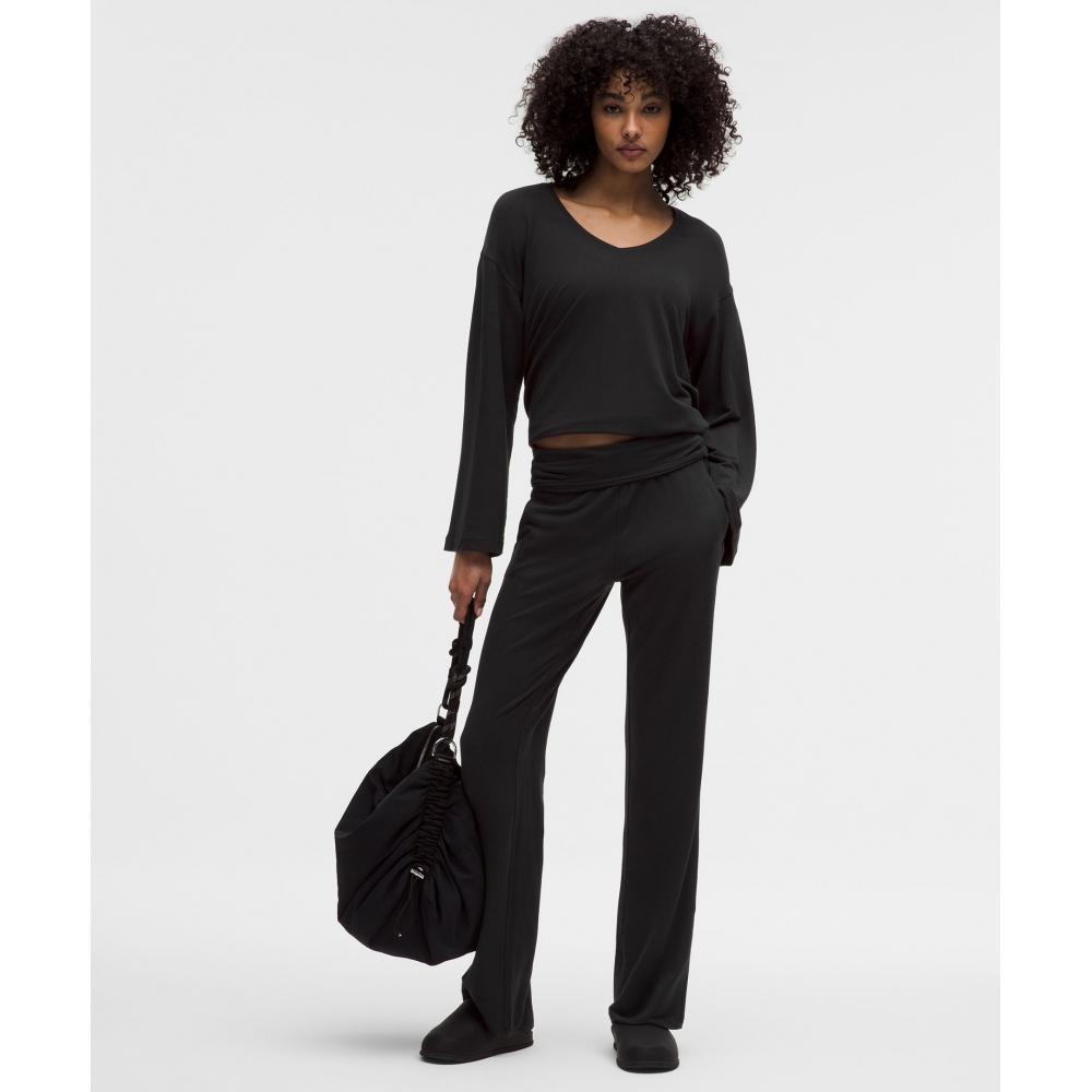 Lululemon Becalm V Neck Bell sleeVe Shirt Black