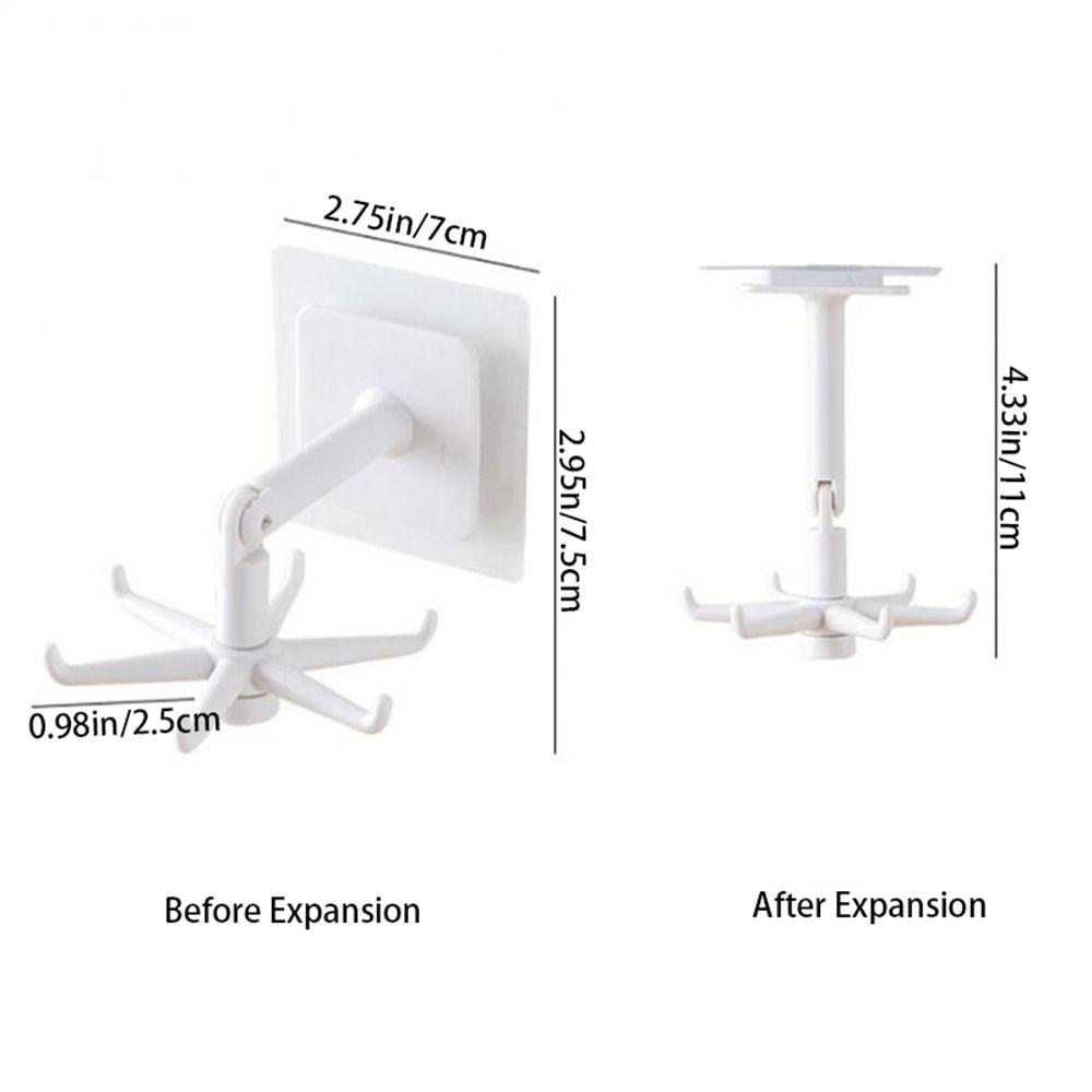 Rotated Punch-free Rotatable Wall Mounted Door Hook Clothes Hanger Kitchen Organizer Towel Rack