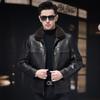 Autumn and winter leather jacket men's lapel suede down jacket locomotive men's business jacket leather jacket