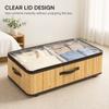 60L Under Bed Storage with Wheels, Pack of 2, 23cm Height, Natural