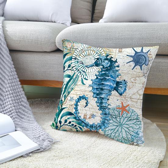 Ocean Starfish Mermaids Sea Turtle Soft Cushion Cover Pillow Case Home Decor