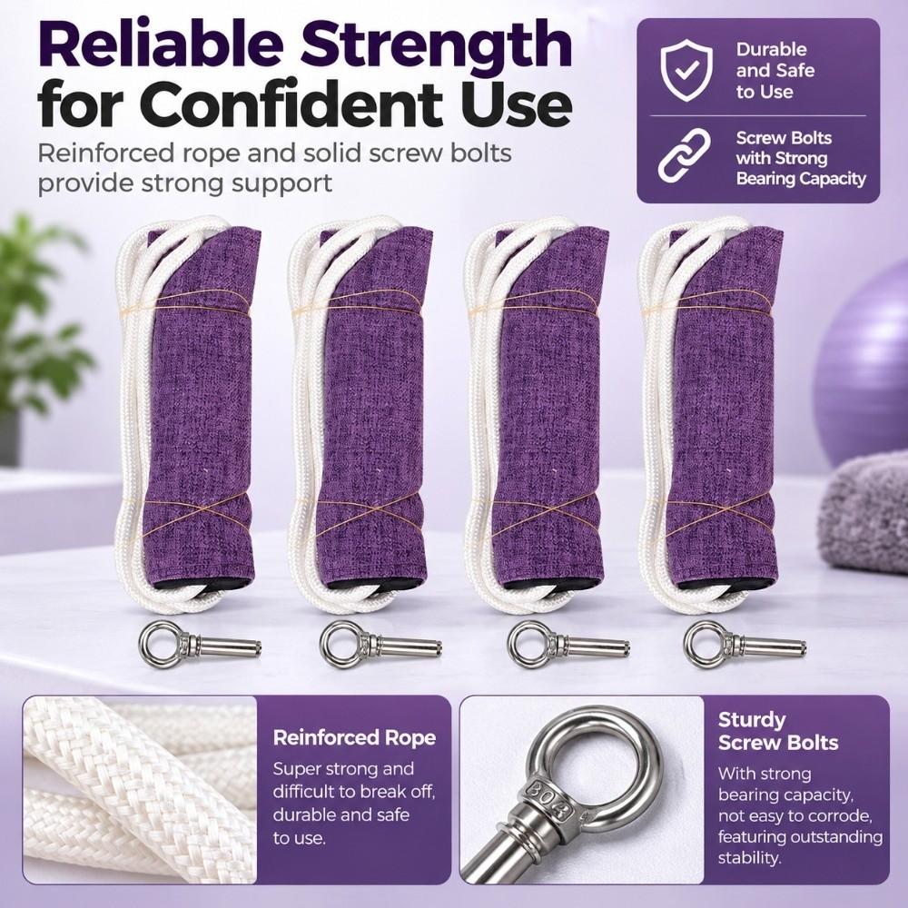 Wall Mounted Yoga Training Rope Screw Bolts Included Yoga Auxiliary Rope for Indoor Exercise