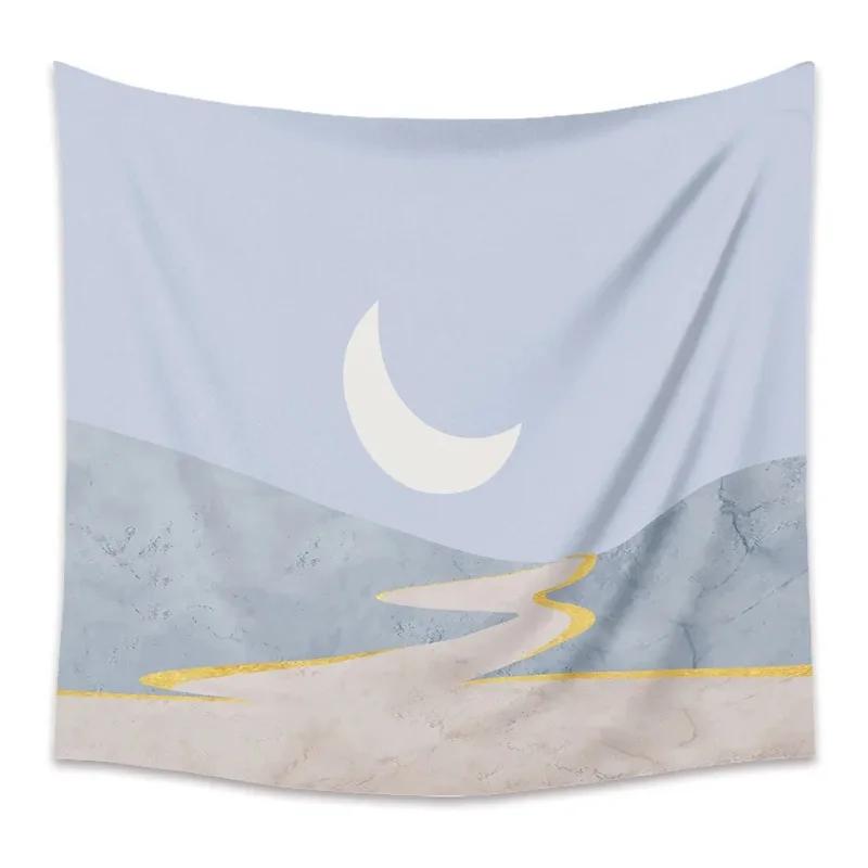 

Гобелен с узором Солнца и Луны, светлый цвет, домашний настенный декор, гобелен для спальни, гостиной 100x75cm
