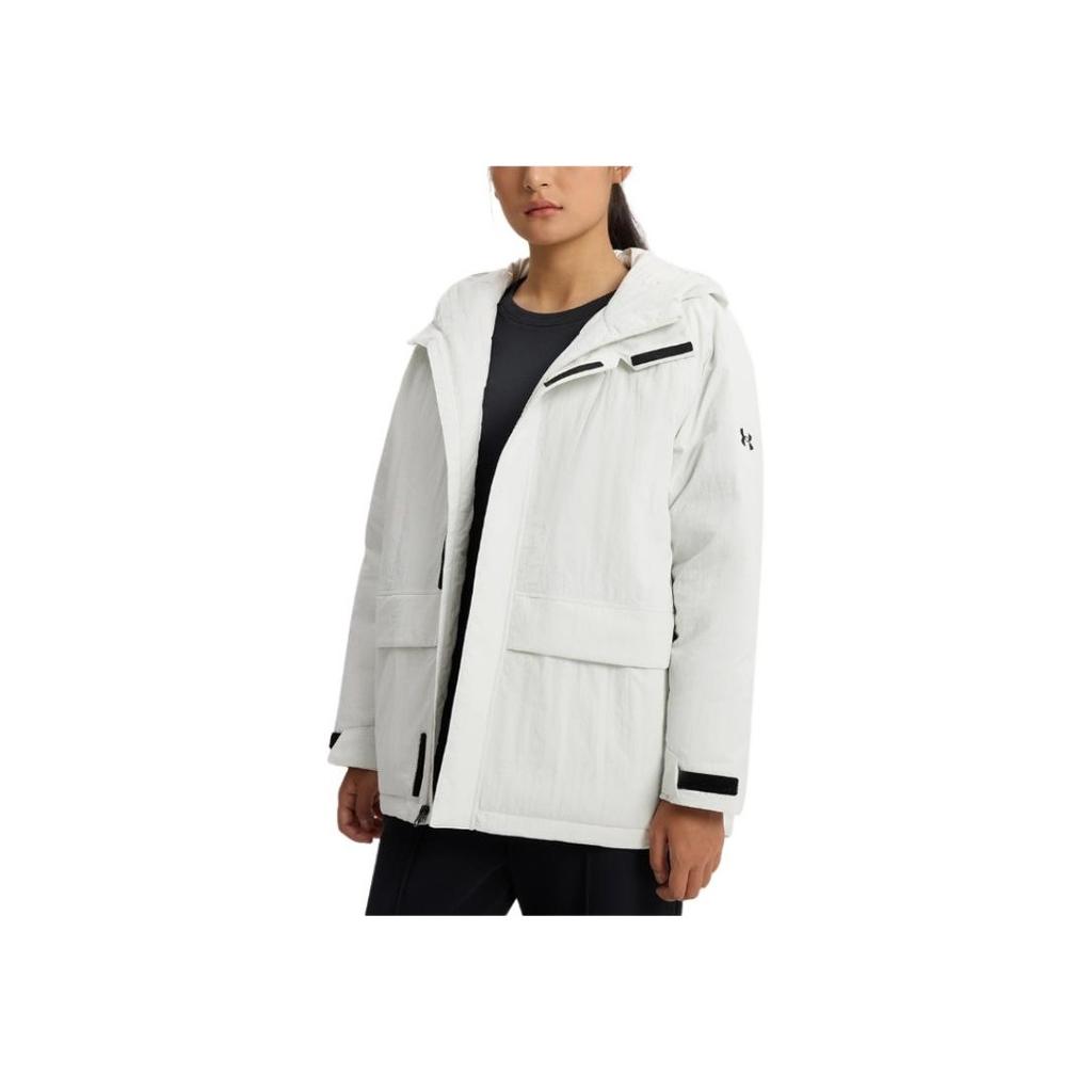 Under Armour Urban Down Simple Fashion Warm Hooded Jacket Down Coat Women Jackets Quartz-White 6001976-114
