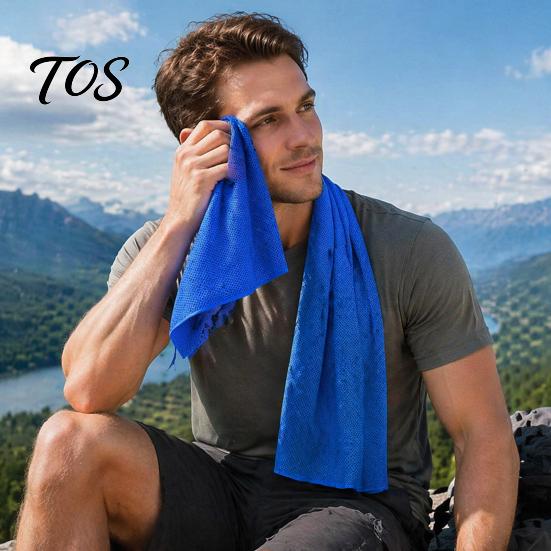 Hot Weather Relief Towel 90x30cm Cooling for Face, Chilly Sports with Storage Bag Sweat Absorbing Workout And Carabiner, Portable Cold Neck