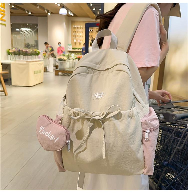 Schoolbag Japanese ins college backpack junior high school college student schoolbag female large capacity high value going out commuting backpack