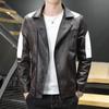Leather Jacket Men's Slim Pu Leather Jacket Fashion Motorcycle Leather Jacket Plus Velvet Casual Thickened Men's Stand Collar Tough Guy Leather Jacket