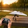 Kit DIY Avião de Papel RC, Módulo Elétrico de Avião com Controle Remoto com Estabilizador Giroscópico, Hélices Duplas, Conjunto de Componentes Lançadores de Aeronaves de Papel para