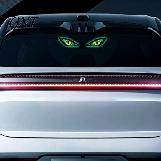 Auto Interior Ambient Lighting Solar Demon Eye Car Window Light, Waterproof Wireless Dynamic Warning Sign with Suction Led Breathing Light for