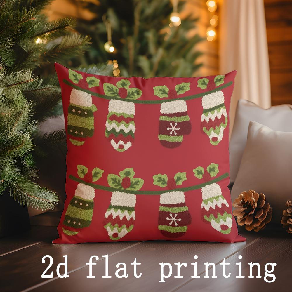 Christmas-themed Decorative Pillow Covers with Dreams Pattern Cushion Cover Suitable for Sofa Bedroom Car Pillow Cover