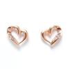 [ESTELLE] ESTELLE [Official] [WEB Exclusive] Women's Earrings K10 Pink Gold Diamond Heart Motif 0212-2916-0016-0000