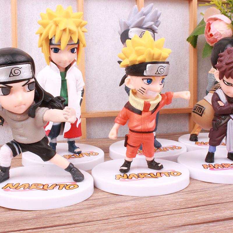 6pcs/set 12cm Anime Naruto Shippuden Hinata Sasuke Itachi Kakashi Gaara anime figure Q Version PVC Figures Toys Dolls Kid Beautiful Gift