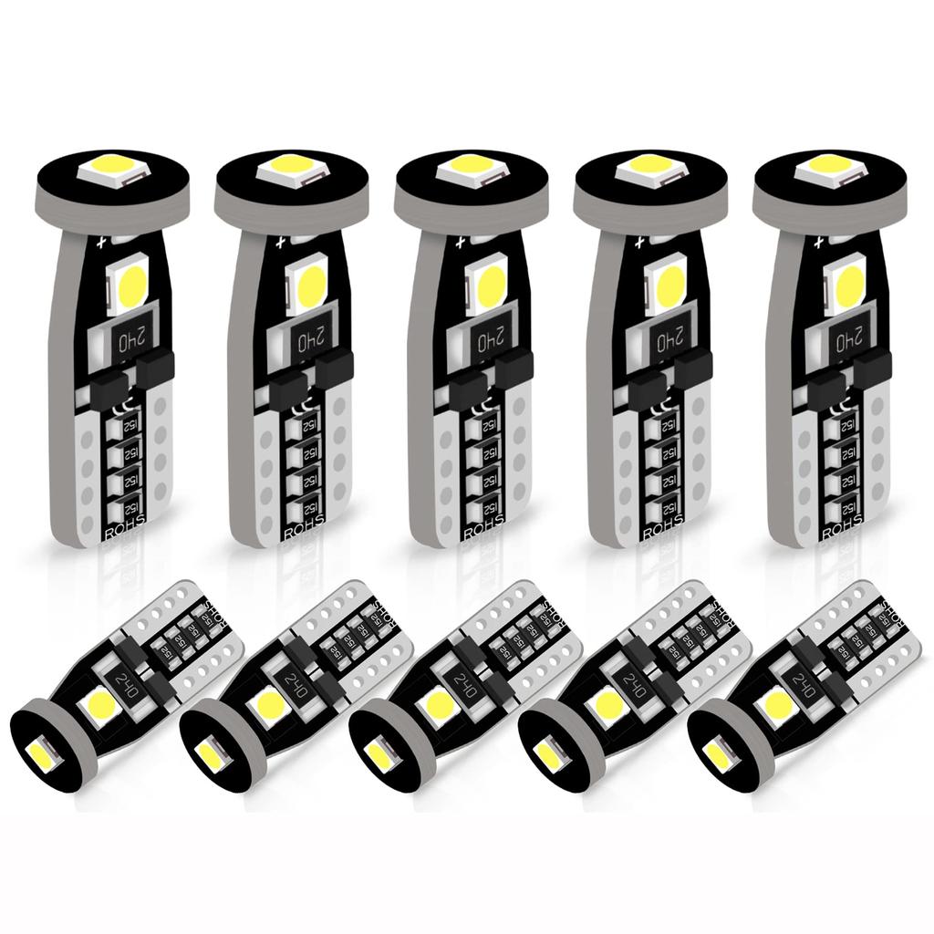 TORIBIO 10pcs T10 Set LED Bulb W5W 194 Car Parking Light Dome Light License