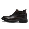 Winter Chelsea Boots Men Leather Shoes Men Ankle Boots Fashion Brand Male Footwear 2024 Classic Platform Shoes Retro Brogue Shoe