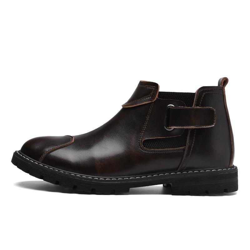 Winter Chelsea Boots Men Leather Shoes Men Ankle Boots Fashion Brand Male Footwear 2024 Classic Platform Shoes Retro Brogue Shoe