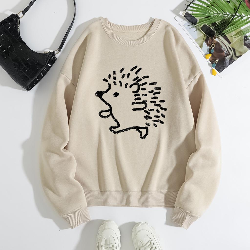 Women's Loose Crew Neck Long Sleeve Fashion Printing Casual Tops Women’s