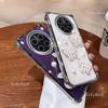 3D Pearl Butterfly Shockproof Plating Silicone Case for Huawei Mate 70 60 50 40 30 Pro Transparent Back Cover
