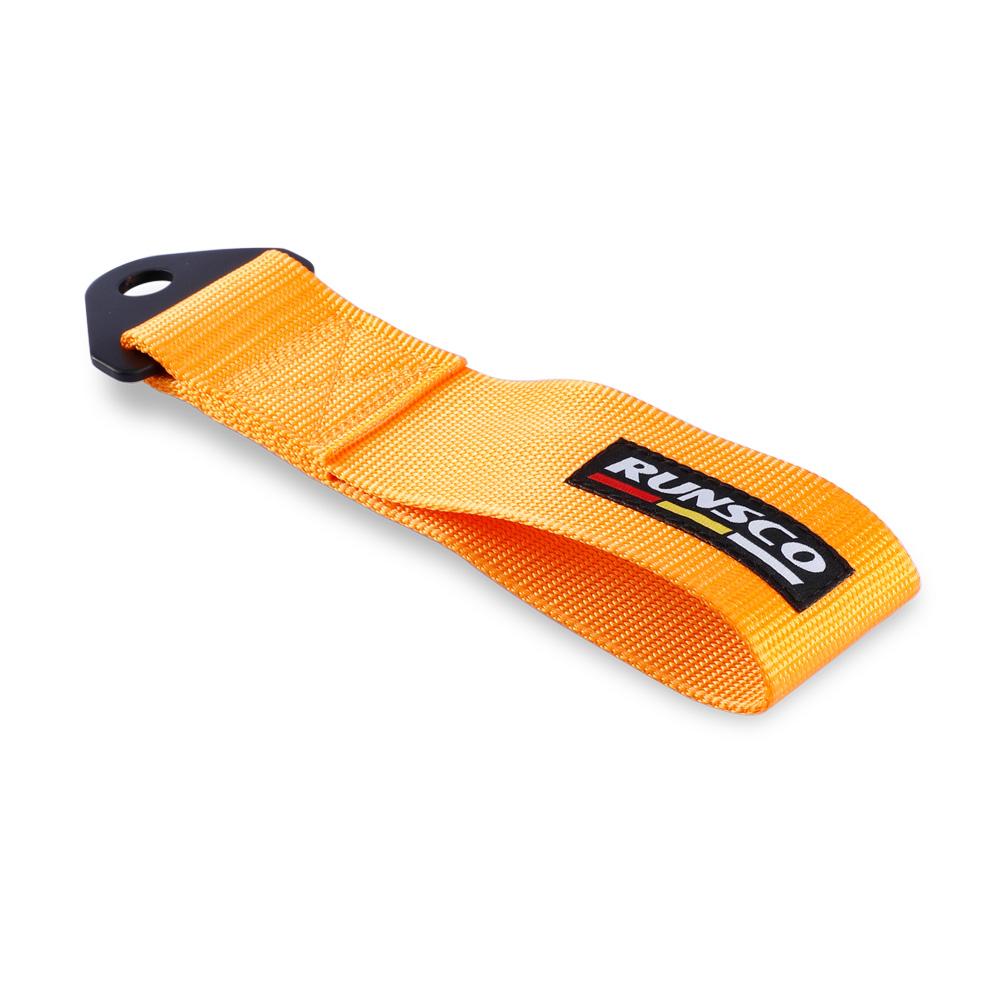 Racing Car Towing Strap High Strength Nylon Trailer Tow Ropes Tow Eye Strap Bumper Trailer Universal оранжевый