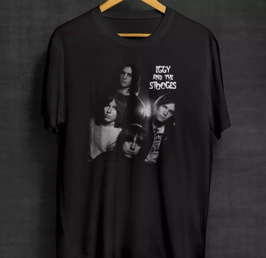 Iggy And The Stooges Black T-Shirt Band Shirts Rock Punk Unisex T-Shirt XXL