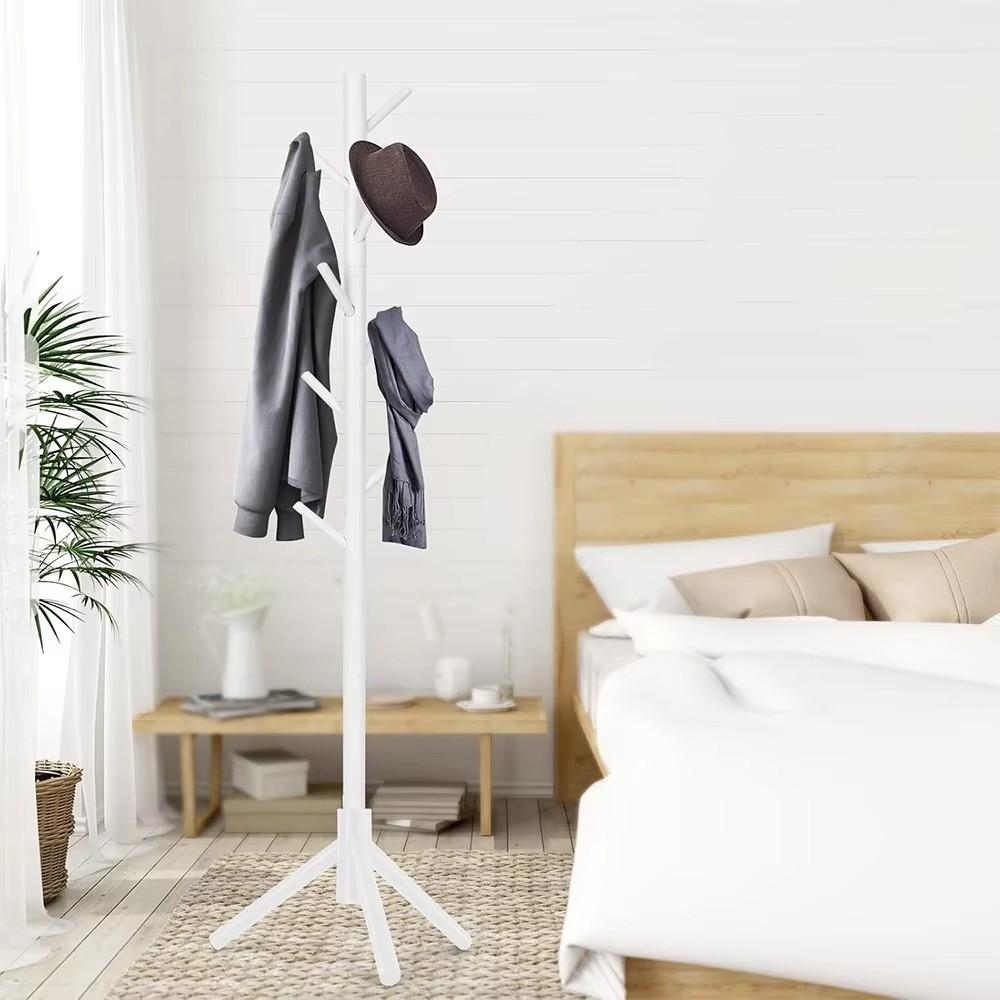 Space Saving Coat Rack 8 Hooks Clothes Drying Stand New Clothes Hanger  Room Organization