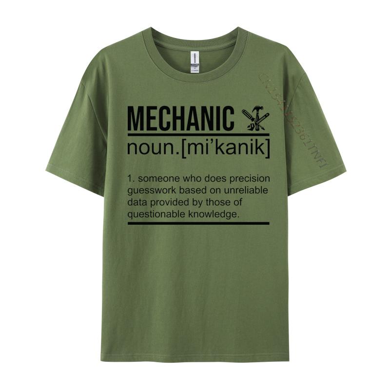 Mechanic Funny Definition Tshirt Tops  Tees Special All Cotton Normal T Shirt Letter Text Printed TShirt