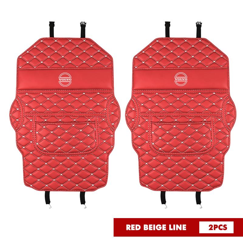 AALU1 Leather Car Back Seat Protector Seat Mud Anti-Child-Kick Pad For Volvo S60 S80 S90 C30 XC40 XC60 XC70 XC90 V40 V60 V90 T6