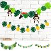 Handmade Pineapple Turtle Leaves Banners Cartoon Hawaii Party Banner Leaf Flag  Summer