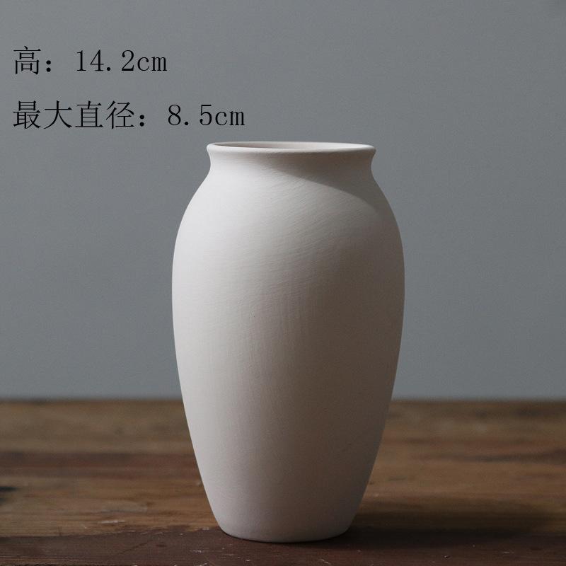 Unglazed Ceramic Vase Nordic Minimalist, Creative DIY Pottery for Home Decor, White Bisque Flower Holder Photo Prop