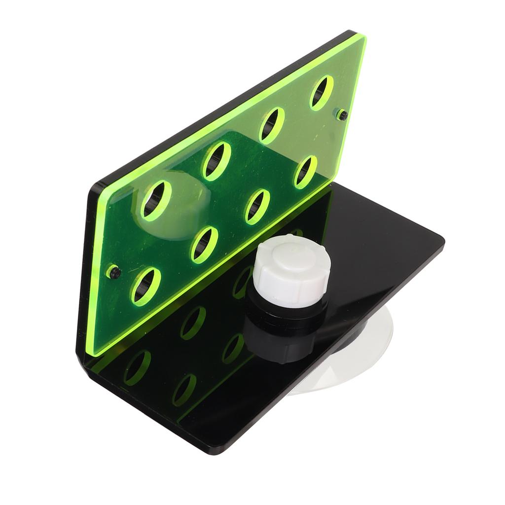 Fluorescent Green Coral Frag Holder 8 Holes Double Layers Acrylic Aquarium Coral Racks with Suction Cup for Live Corals