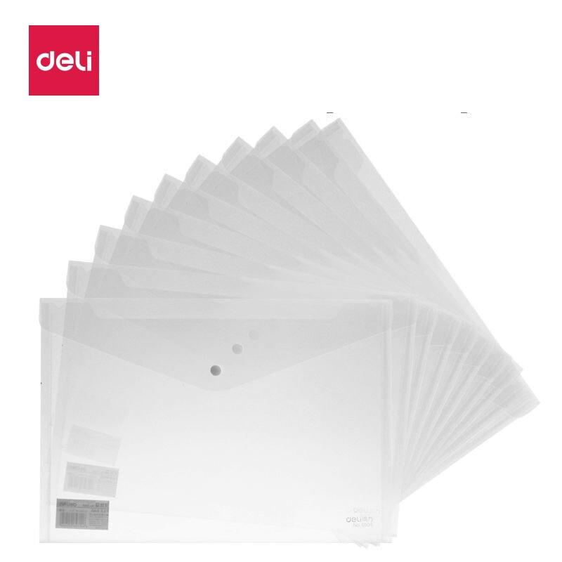 Deli 5505 A4 Snap Button File Bags, 50 Pack