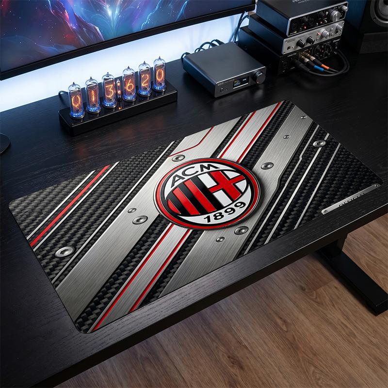 Tappetino per Mouse Grande Stampato AC Milan, Tappetino Morbido in Gomma Antiscivolo per Scrivania da Gioco per Ufficio Laptop Computer Decorazione