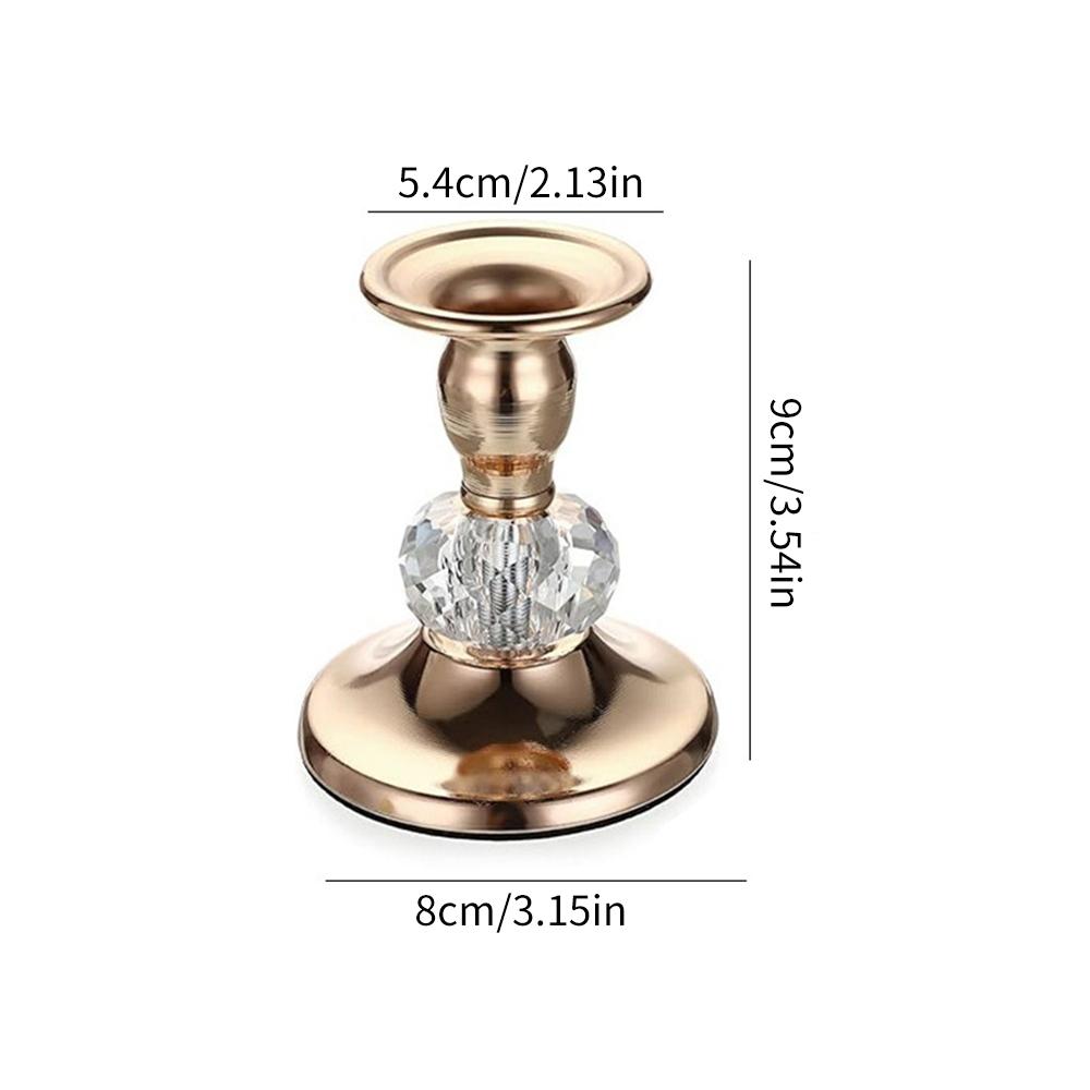 

1PC Metal Crystal Candlestick Holder for Candle Light Dinner Table Birthday Wedding Party Home Tabletop Decoration золотой