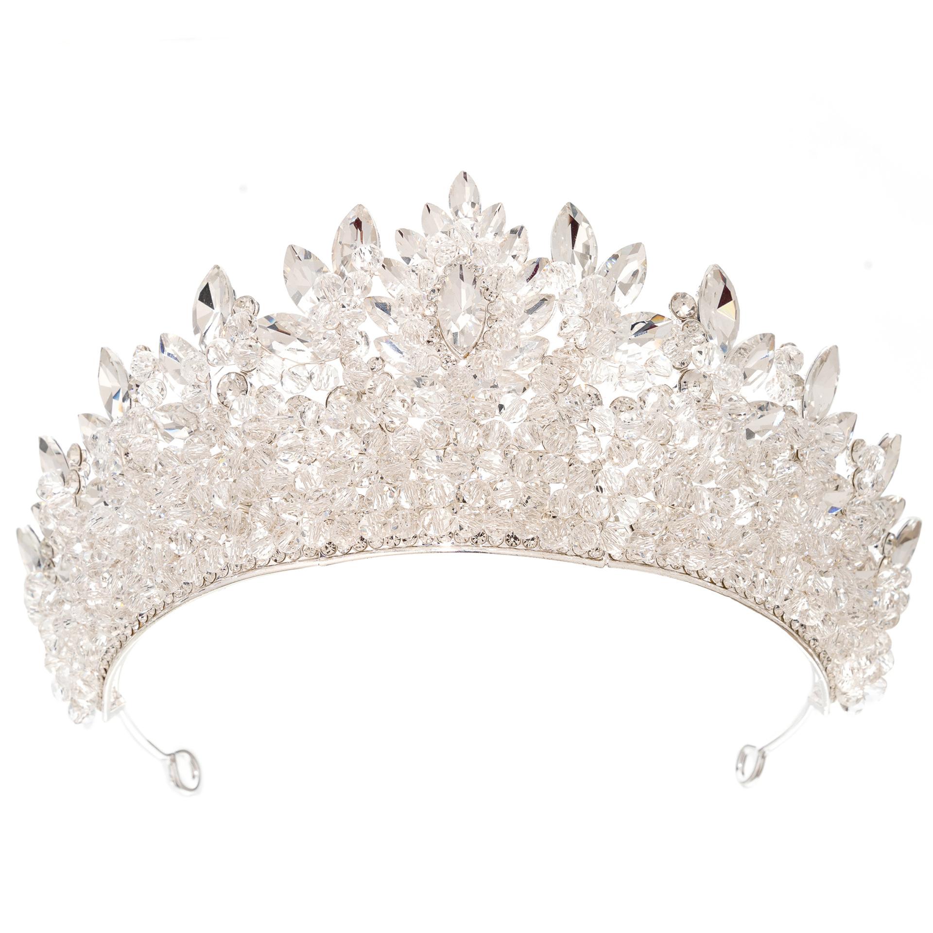 

Барокко Европейский и Американский Конкурс Красоты Свадебная Корона Тиара Сплав Кристалл Свадебная Повязка на Голову Аксессуары для Волос Корона