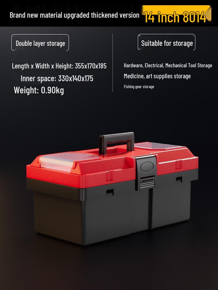 Three-Layer Folding Industrial Grade Stainless Steel Multifunctional Toolbox for Home & Vehicle