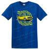 Vintage Car Illustration Graphic T Shirt Classic Yellow Car W/ Cool Design Tee