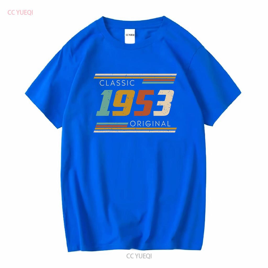 Classic 1953 Original T Shirt Birthday For Mens Vintage Washed Homme Breathable Streetwear Unisex Comfortable Slightly