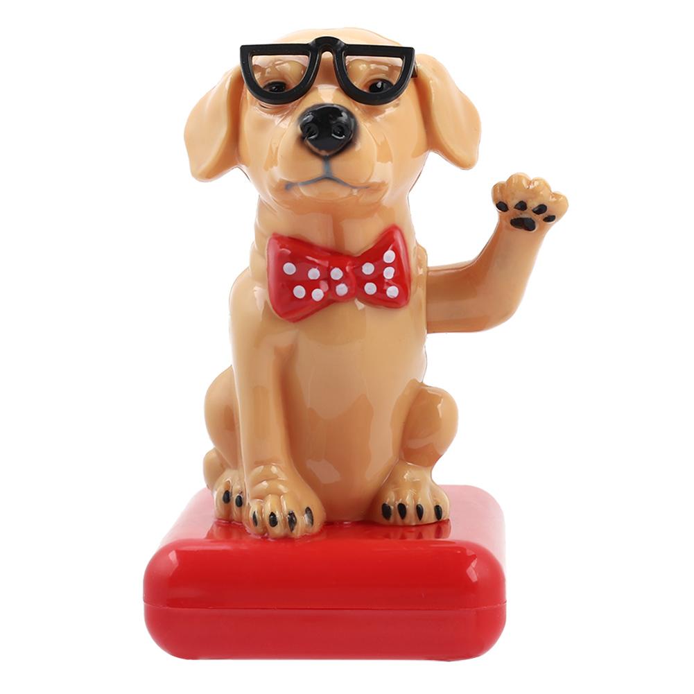 Solar Powered Swing Waving Dog Adorable Home Decor Car Accessories Table Ornament(#1)
