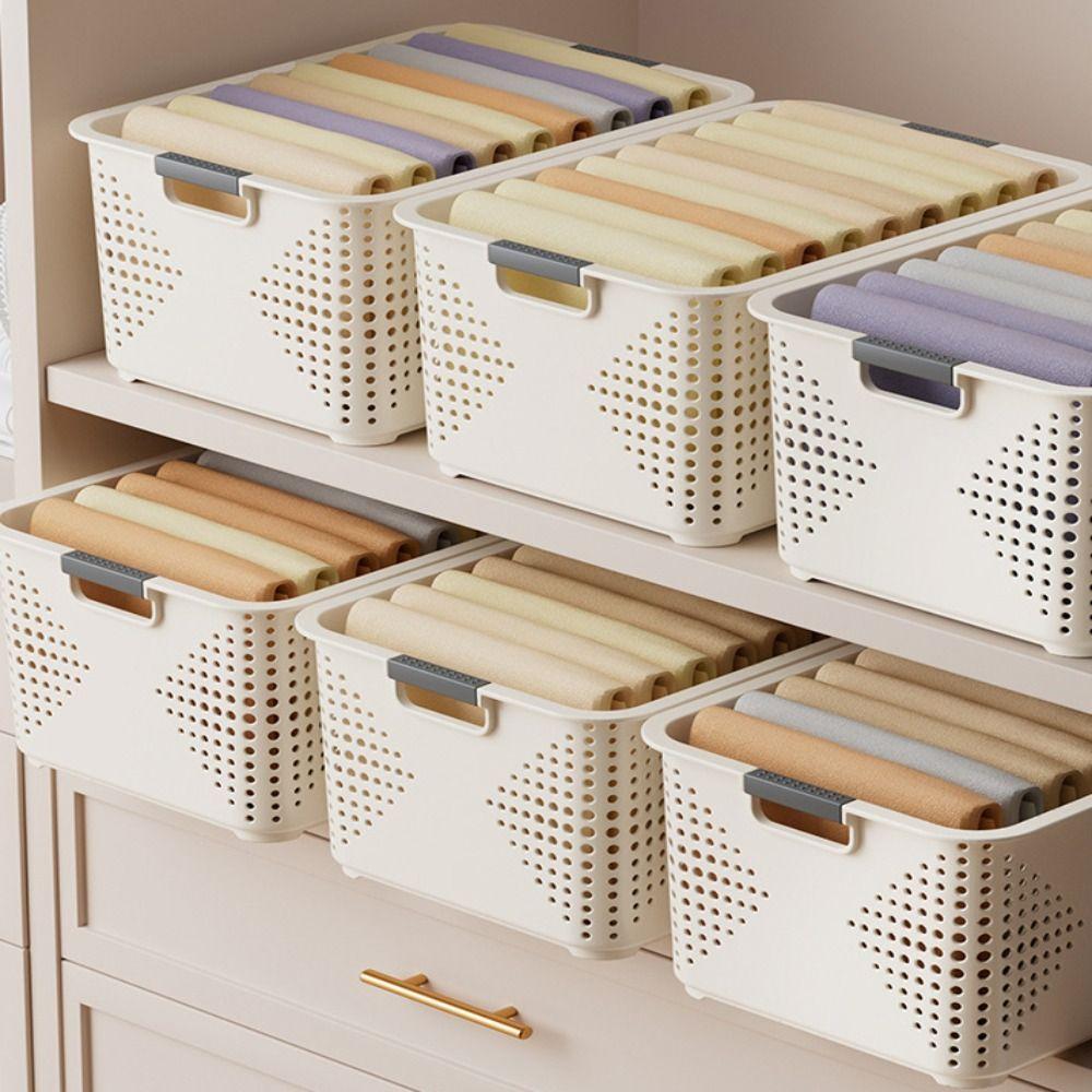Hollow-out Design Storage Basket Plastic Snack Basket Durable Storage Rack  Kitchen