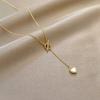 Korean Fashion Sex Heart Titanium Steel Necklace Simple Trend Micro -Inlaid Zircon Pendant Cold Wind Necklace Jewelry Wholesale