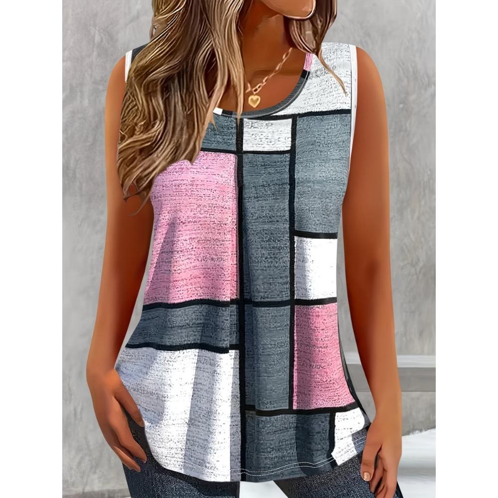 New Retro Floral Stripe 3D Print Tank Top Summer Women Streetwear Y2k Tops Oversized Vest Off Shoulder Sleeveless Woman Camisole 3XL
